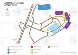 Carte du terminal et de l'aeroport Amsterdam Schiphol (AMS)